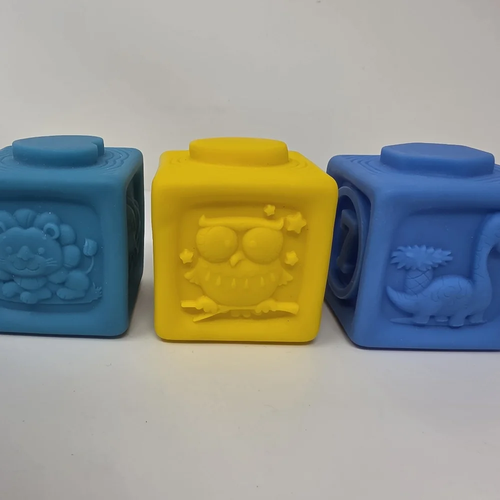 Blocks Rubber Shapes Lot of 3